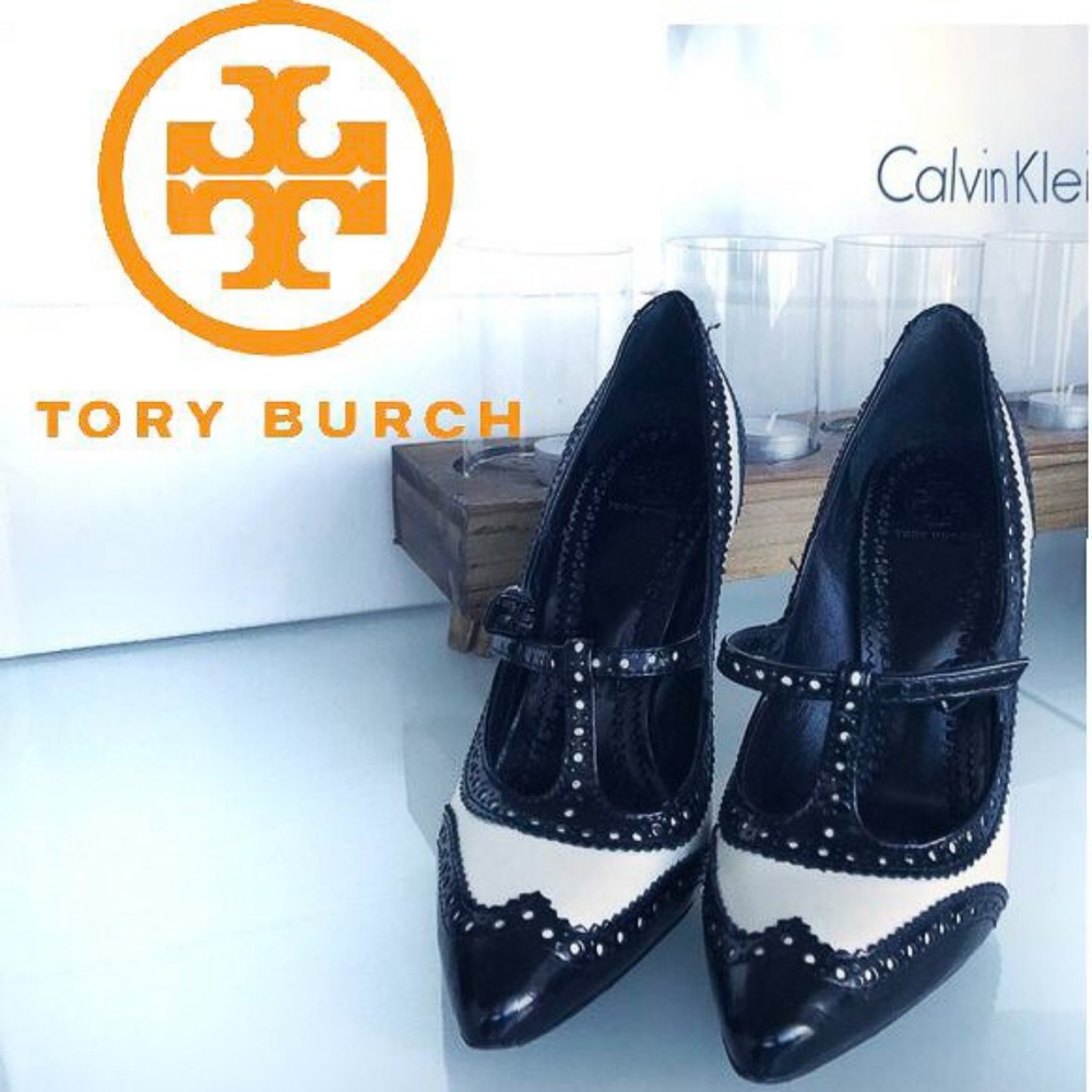 Tory Burch Black/Ivory Everly Pumps